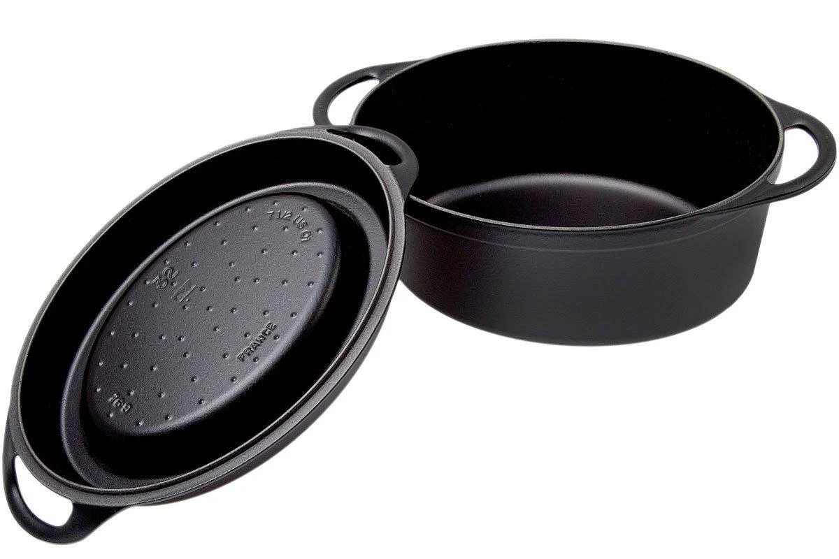 Le Creuset Doufeu Gusseisen Bratpfanne Oval, 32 Cm, 7,2L Schwarz 4 Le Creuset Doufeu Gusseisen Bratpfanne Oval, 32 Cm, 7,2L Schwarz – Bild 2