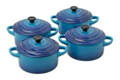 Le Creuset Les Céramiques 79212102200100 Mini Cocotteset/ Bräter, Azure 10 Cm 0,25L