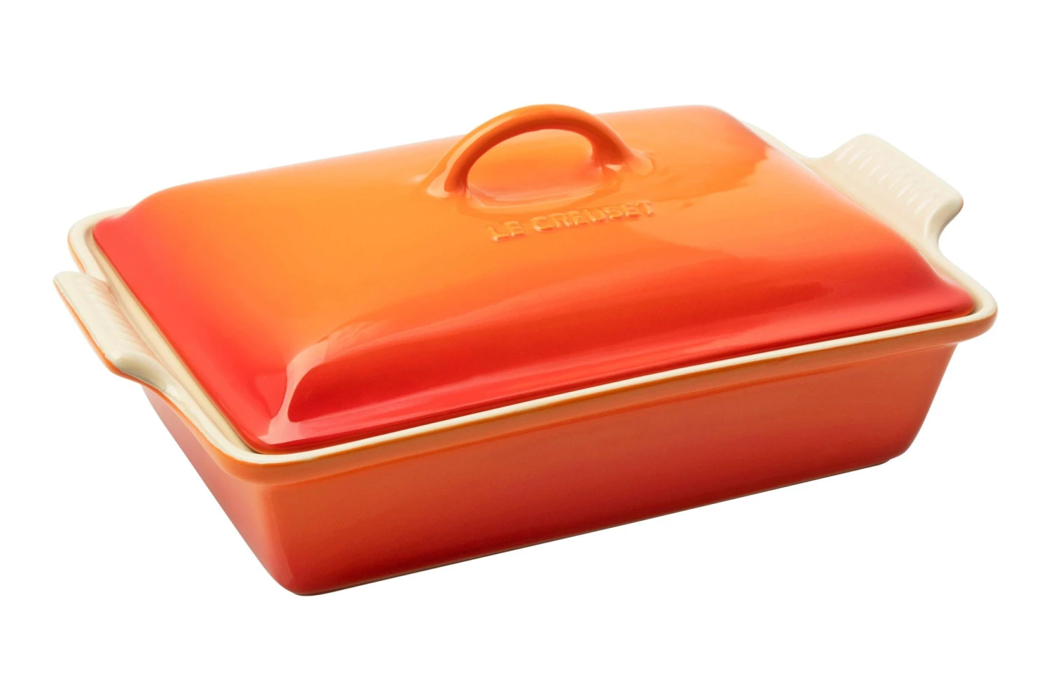 Le Creuset Auflaufform Rechteckig Mit Deckel, 33 Cm, Orange-rot 3 Le Creuset Auflaufform Rechteckig Mit Deckel, 33 Cm, Orange-rot
