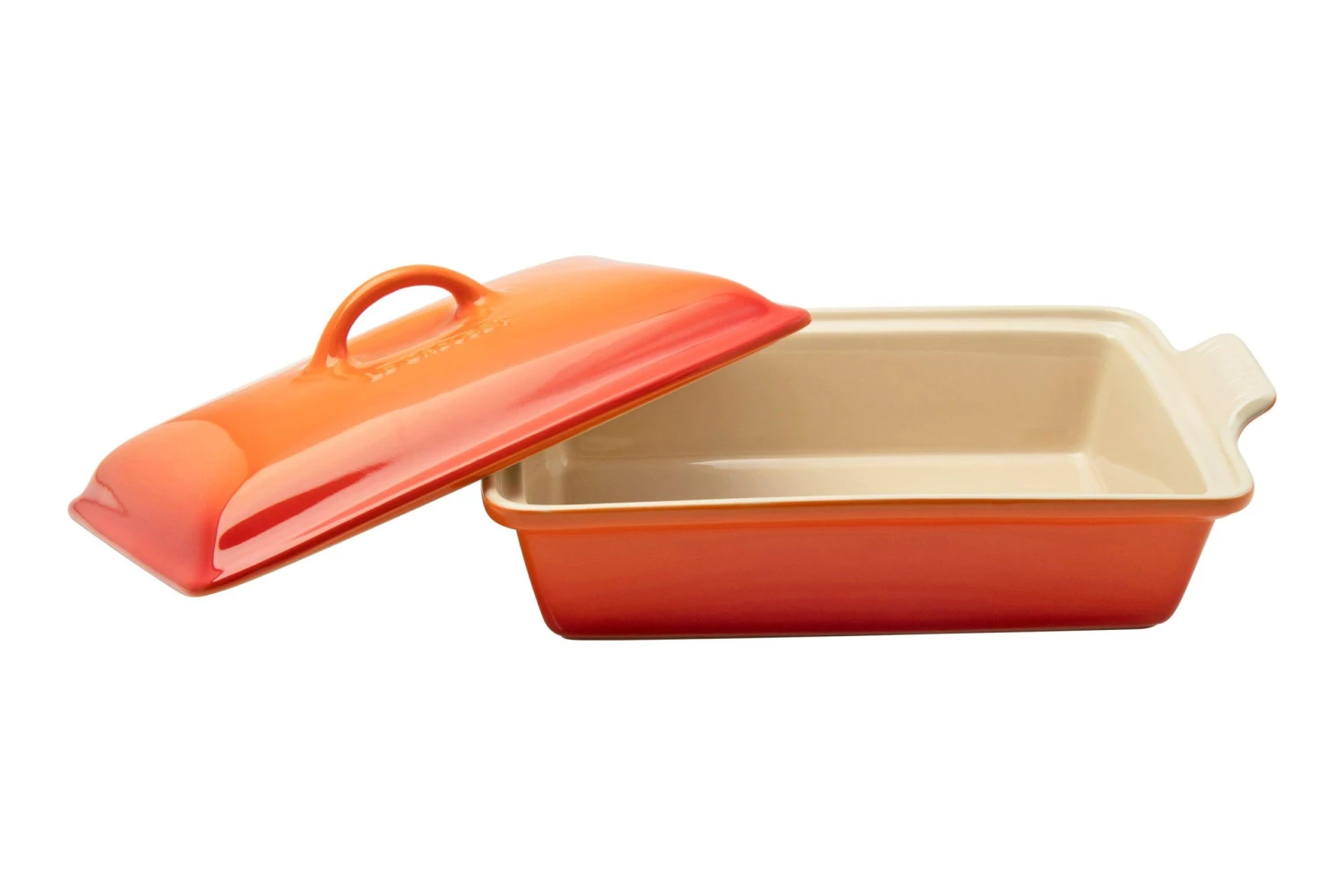 Le Creuset Auflaufform Rechteckig Mit Deckel, 33 Cm, Orange-rot 4 Le Creuset Auflaufform Rechteckig Mit Deckel, 33 Cm, Orange-rot – Bild 2