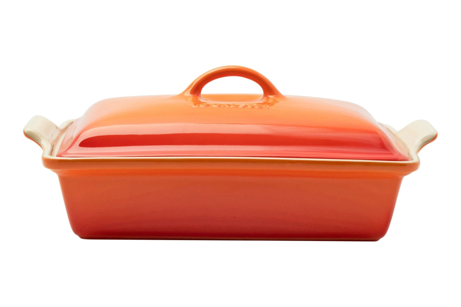 Le Creuset Auflaufform Rechteckig Mit Deckel, 33 Cm, Orange-rot 5 Le Creuset Auflaufform Rechteckig Mit Deckel, 33 Cm, Orange-rot – Bild 3