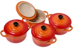 Le Creuset Les Céramiques Mini-Cocotte Set 10 Cm, Orange-rot